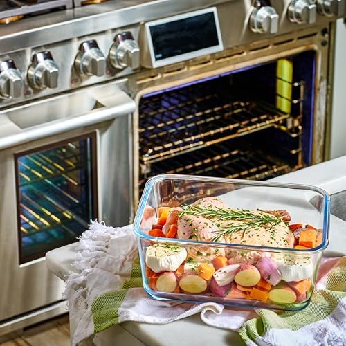 Extra Large Oven Safe Glass Food Storage Container with Airtight