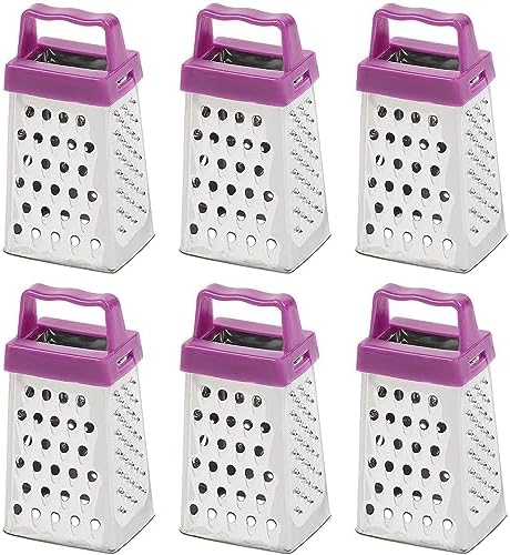 Juvale Mini Stainless Steel Cheese Grater Set - 4-Sided Zester Grater