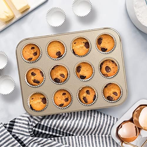 Glad Mini Muffin Pan Nonstick - Heavy Duty Metal Cupcake Tin with