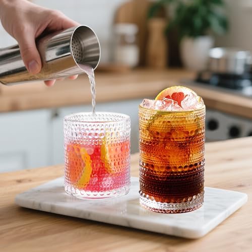 Hobnail Drinking Glasses Set of 12, Vintage Drinking Glasses,12 oz