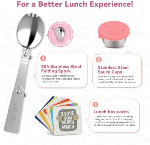 wiwens Kids Bento Lunch Box with Soup Thermo Food Lunch Container for