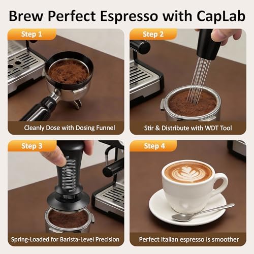 51mm Espresso Accessories Kit, Spring Loaded Calibrated Tamper, WDT