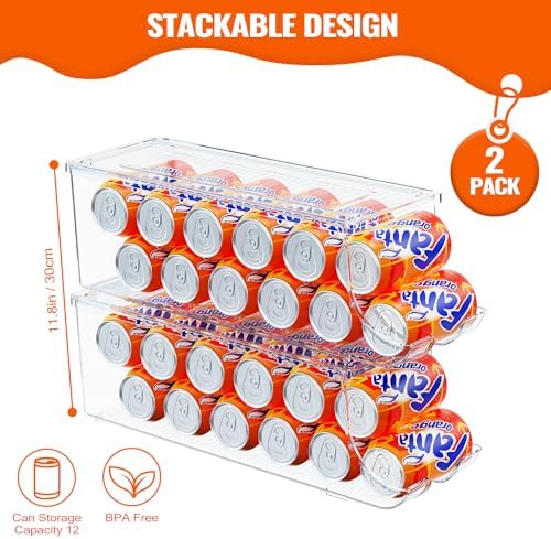 SCAVATA 2 Pack Soda Can Organizer, 12 Cans Each