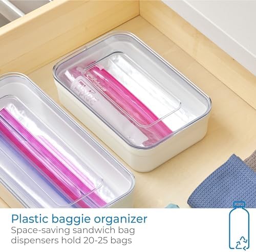 iDesign Sandwich Bag Organizer, Clear/White
