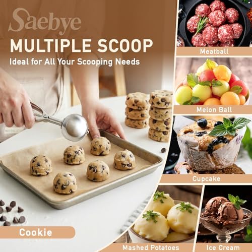 Saebye Cookie Scoop Set, Cookie Scoops for Baking Set of 3, Cookie