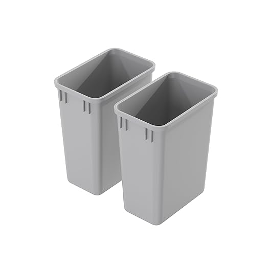 Dowell 2 Pack Wastebasket Trash Can Container, Plastic Garbage Bin, by DowellKitchenBath