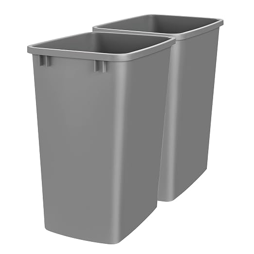 Rev-A-Shelf 35 qt. Silver Polymer Replacement Waste Container Pullouts - Image 8