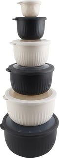 COOK WITH COLOR Prep Bowls with Lids- Wide and Deep Nesting Plastic Small by CookwithColor