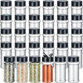 Jadive 36 Pcs Plastic Spice Jars with Shaker Lids, 5.5oz, Black