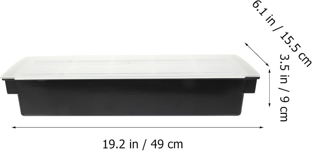 Five Compartment Snack Container Box with Lid, Black Plastic Fruit