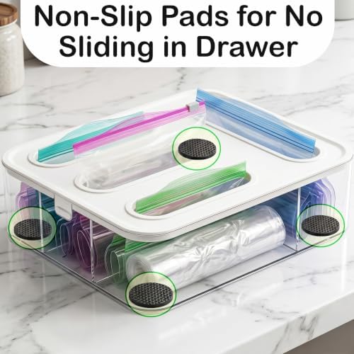 Bag Storage Organizer for Kitchen Drawer, Plastic Bag Container Holder