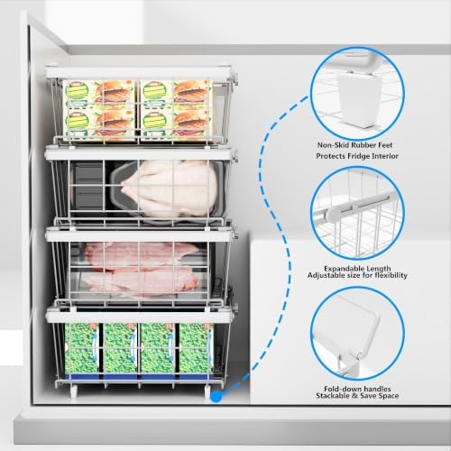 Freezer Organizer Bins, 4-Pack for Deep Freezers