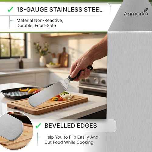 Anmarko Stainless Steel Spatula with Plastic Handle, Pancake Flipper