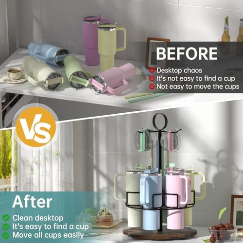 DTUQYX Water Bottle Organizer for Stanley Tumbler, Rotating Stanley