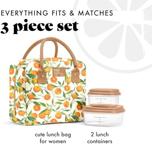 Fit & Fresh Bloomington Lunch Bag for Women - Insulated Large Lunch