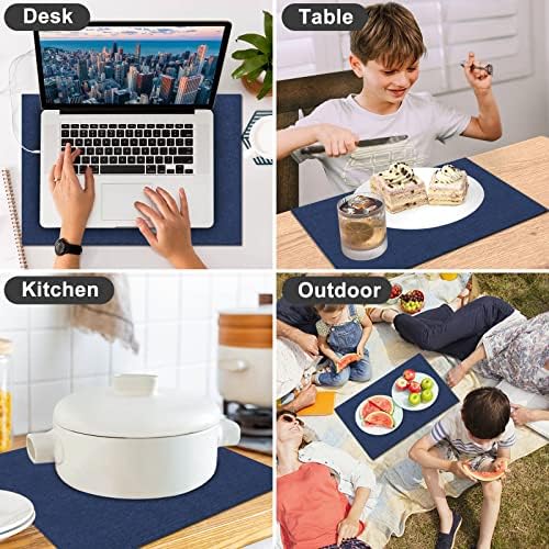 Cloth Placemats Set of 6, Cotton Linen Blend Machine Washable Durable