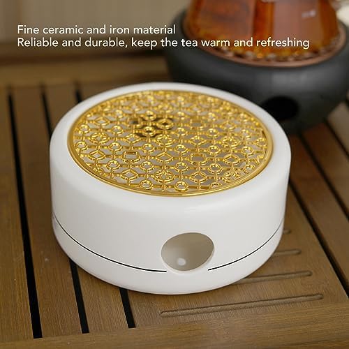 Teapot Warmer, Circular Concave Ceramic Tea Warmer with 11.8cm Gold