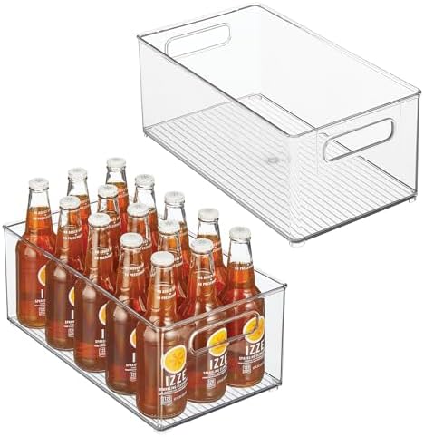 iDesign Stackable Fridge Bin, Set of 2, Clear