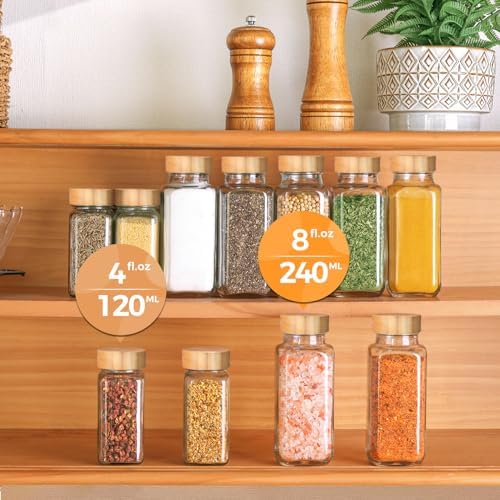 ComSaf Glass Spice Jars, 4 oz, 6-Pack