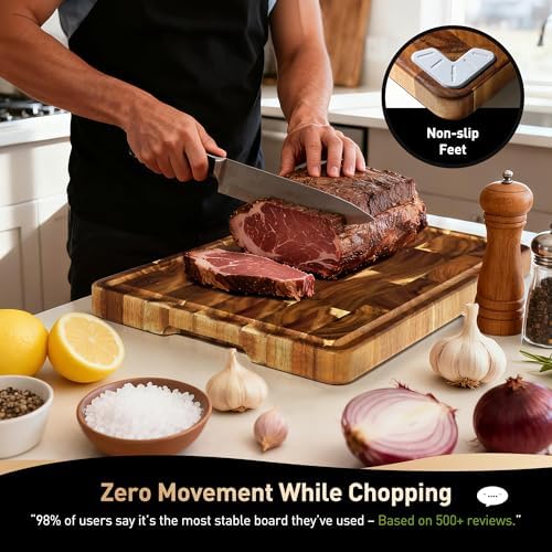 Large Acacia Wood End Grain Cutting Board