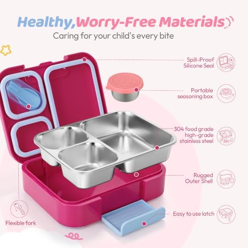 Stainless Steel Bento Lunch Box with Insulated Bag