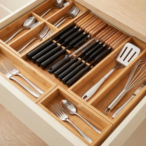 Acacia Wood In-Drawer Knife Block, Large