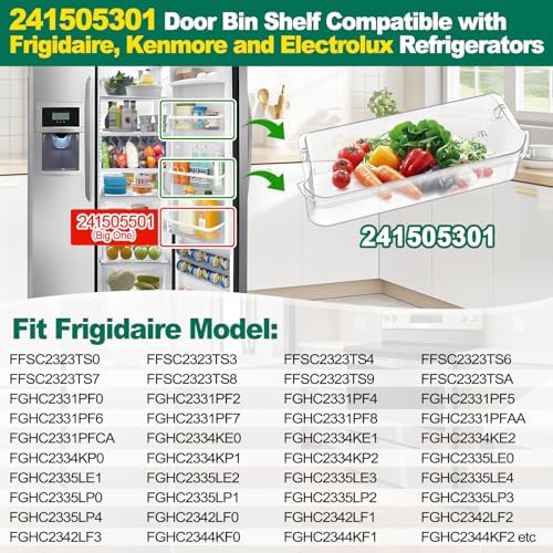 241505301 241505300 Refrigerator Door Bin Shelf Compatible with