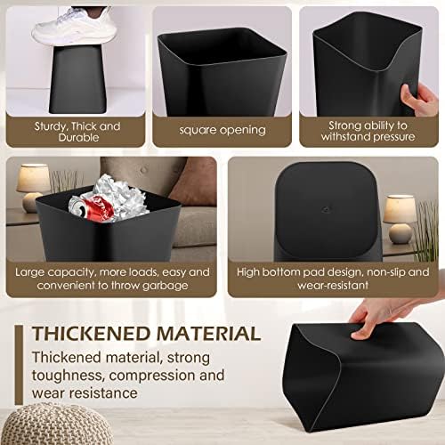 Hoolerry 9-Piece Trash Can Set, 2 Gallon, Black