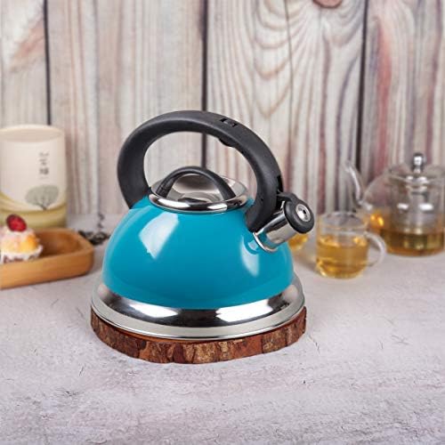 3.0 QT Stainless Steel Whistling Tea Kettle, Aqua Blue