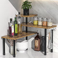 JayRex 3-Tier Kitchen Countertop Corner Shelf, Rustic Brown