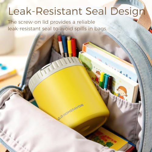G.a HOMEFAVOR Insulated Food Jar 18 oz, 2 Pack, Pink and Yellow