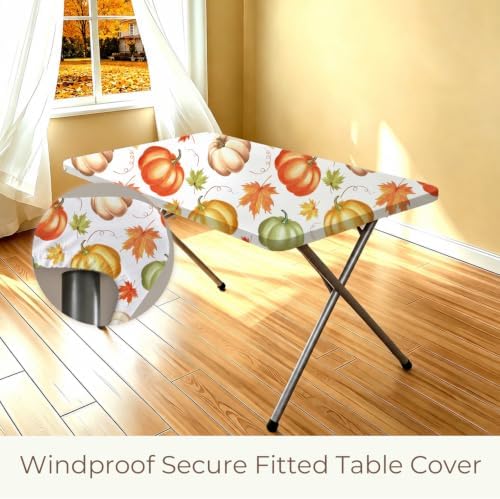 White Rectangle 5 Foot Fitted Table Cover Washable 36x60 Inch
