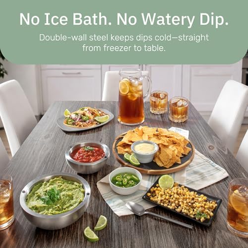 Useful Co. Dip Chiller Bowl, Double Wall Stainless Steel, 18oz And 35oz Set