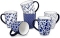 vancasso SELENE Large Coffee Mugs Set of 6, 16 Oz Porcelain Coffee