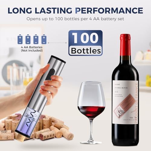 Electric Wine Opener Set, Battery Operated Automatic Corkscrew with