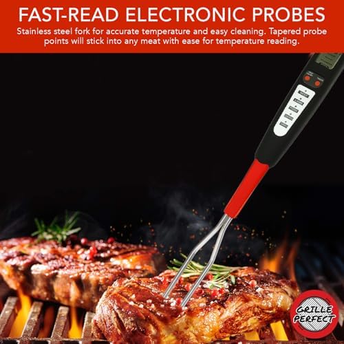 Digital Meat Thermometer Fork for Grilling and Barbecue