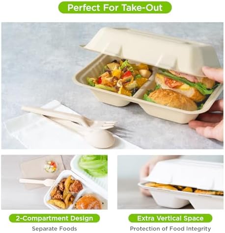 KARAT EARTH Clamshell Take Out Food Containers [9"x6", 200 ct] 2