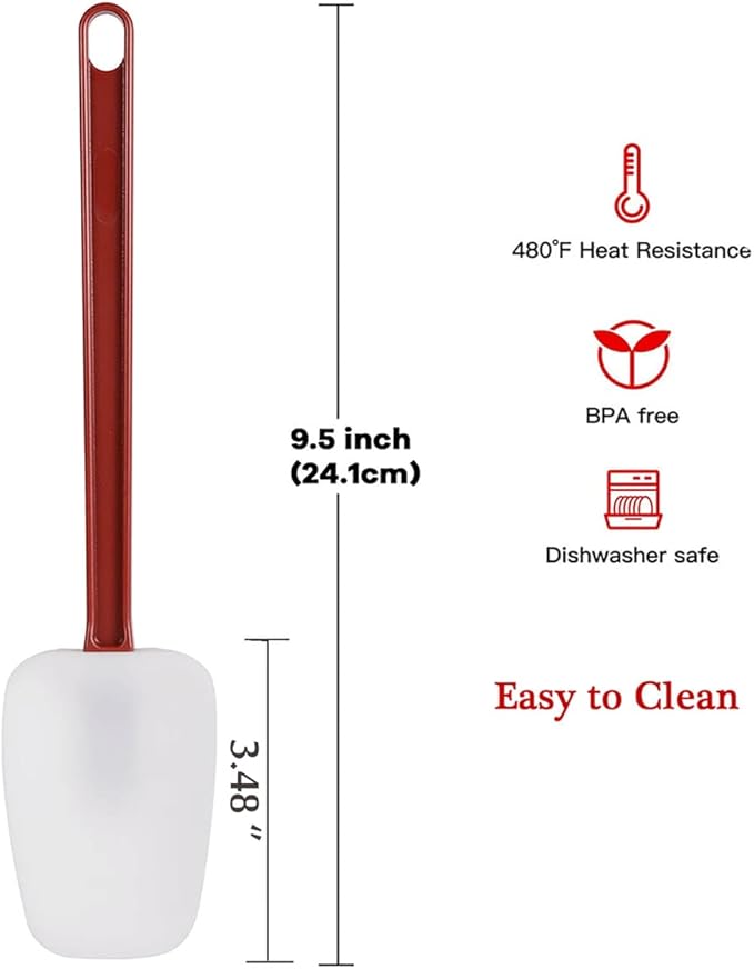 Commercial Spoonula Rubber Spatula Set, High Heat Spatula Spoon 9.5 Inches - Image 7