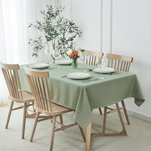 maxmill Rectangle Tablecloth Weaved Pattern Waterproof Spillproof