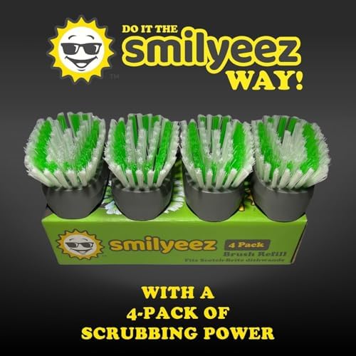 Smilyeez Replacement Refills for Scotch Brite Dishwand, 4-Pack