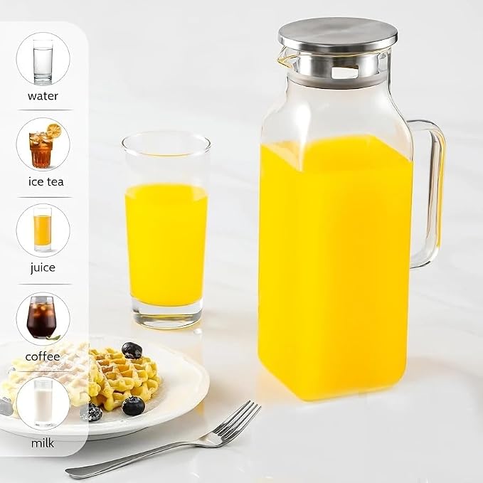 1 Pack 2 Liters/68 oz Square Glass Pitcher - Image 4