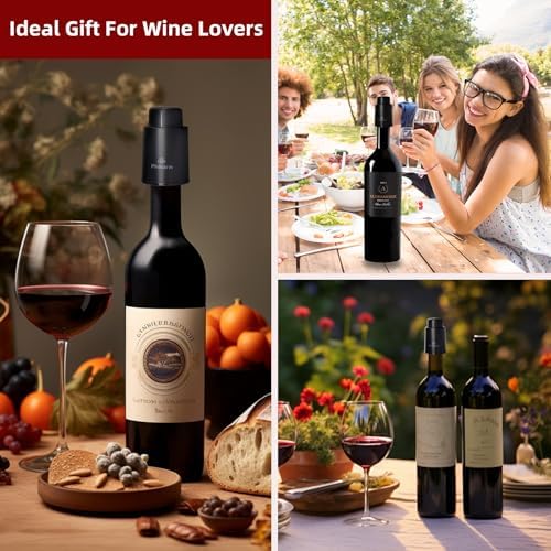 3 PACK Wine Bottle Stoppers, Philorn Vacuum Wine Stoppers - Saver
