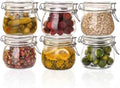 Liuruiyu 16oz - 6 Pack Round Glass Jars with Airtight Lid, Wide Mouth