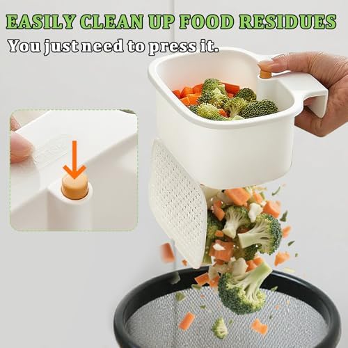 Kitchen Sink Drain Strainer Basket, Square, White