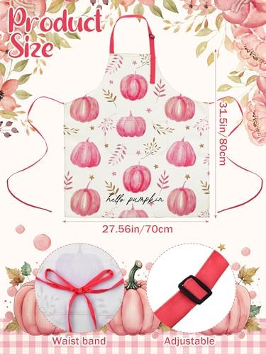 Geetery 4 Pcs Fall Thanksgiving Aprons with Pocket