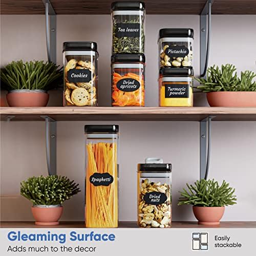 Chef's Path Airtight Food Storage Containers Set for Home Organization - 7 Piece Largest Flip Lock Set w/more Capacity - BPA Free Plastic Dry Food Storage Containers with Lids