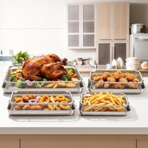 Onader Air Fryer Basket and Tray, 16x12 In Stainless Steel Baking
