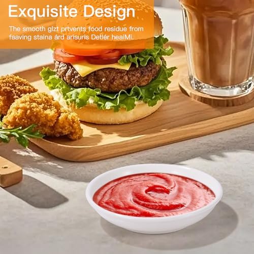 4 Inch Ceramic Dipping Sauce Dish Set - 6 Pcs Small Condiment Bowls