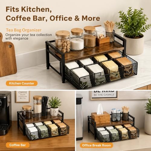 8-Drawer Tea & K-Cup Storage Organizer for Countertop