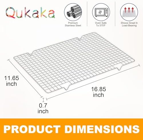 2 PCS Cooling Racks for Cooking and Baking, 11.65''x16.85'', Silver